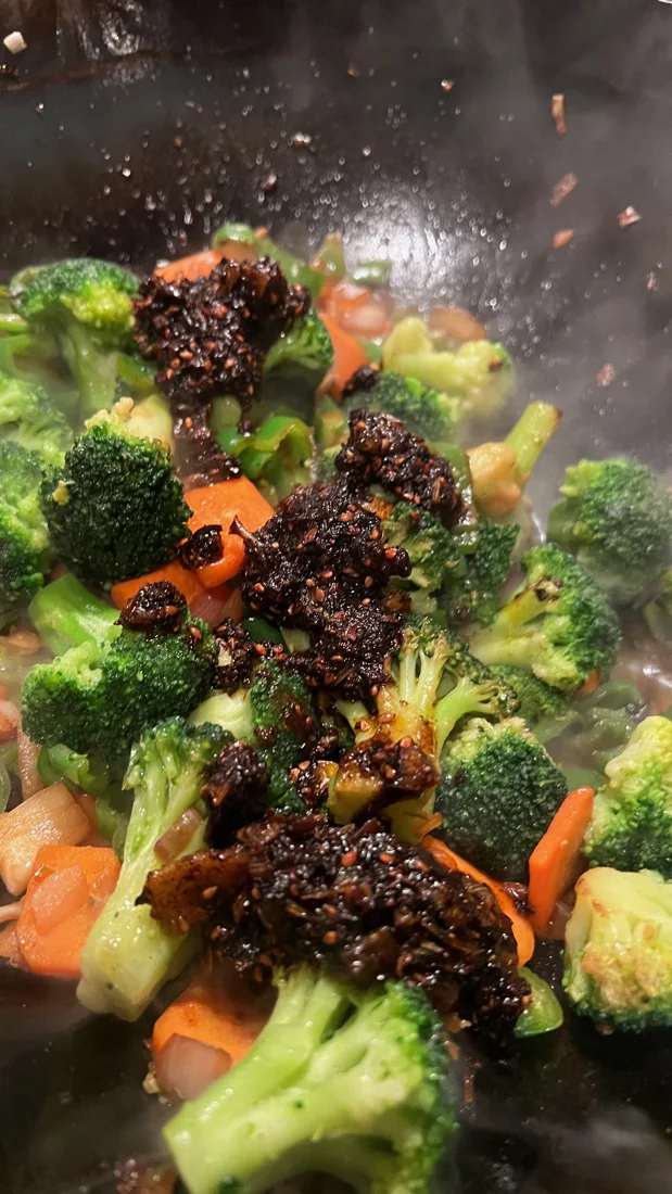 Colorful stir-fried vegetables and tofu